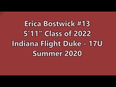 Video of Erica Bostwick #13 Class of 2022   5ft 11in Indiana Flight Duke 17U   Summer 2020