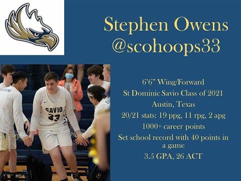 Video of Senior Season Highlights - Stephen Owens