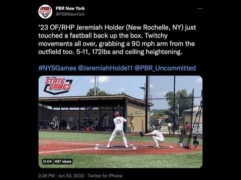 Video of ‘23 OF/RHP/UTL Jeremiah Holder (New Rochelle, NY)