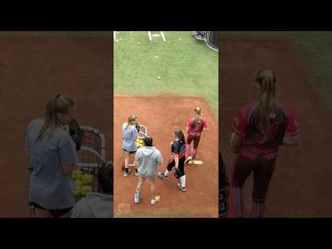 Video of UT Pitcher Matty Moss working with Kendall #18 on her curve ball movement