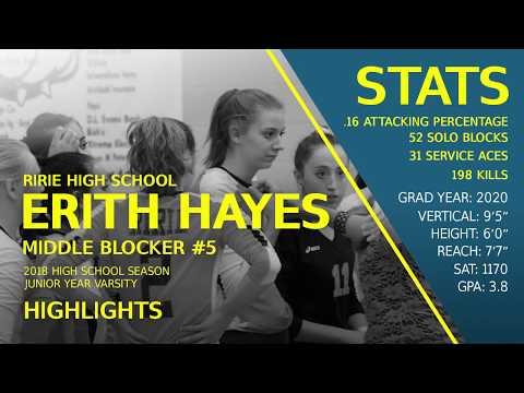 Video of Erith Hayes - Middle Blocker - Hitting and Blocking Highlights