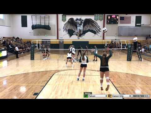 Video of Falcon HS vs Canon City 2021 Highlights (Kylie is Libero Dark Green Jersey #17)
