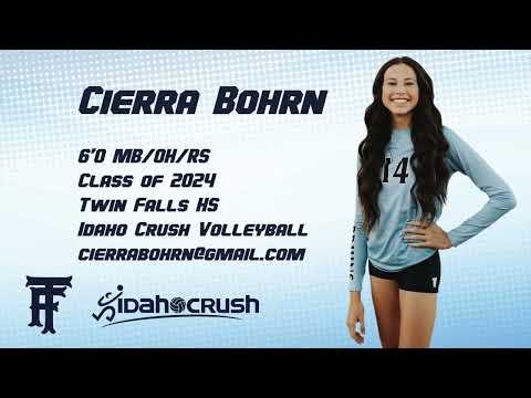 Video of Cierra Bohrn - 6'0 MB/OH/RS - Class of 2024 - Twin Falls HS - Idaho Crush Girls Volleyball