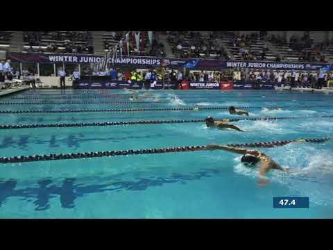 Video of Gavin Rogers 200 Fly (1:48.62Y) - Winter Juniors 2019 (Lane  - 2nd lane from the top in white cap)