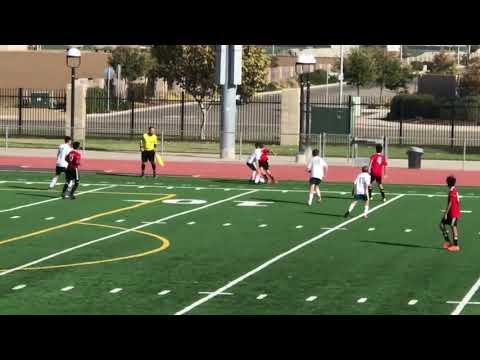 Video of Aidan Kelly beating defender on right wing during soccer match