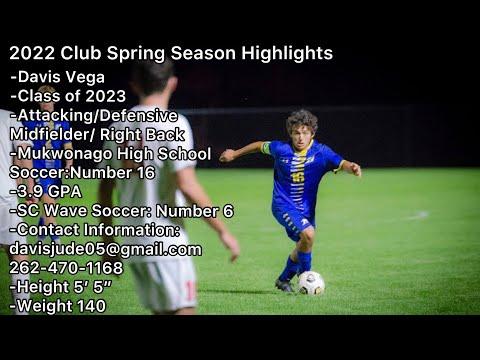 Video of Davis Vega- 2022 Club Spring Highlights (SC Wave Boys Juniors 05)