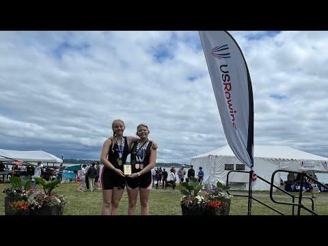 Video of Womens Rogue rowing double at us rowing northwest regionals 2023