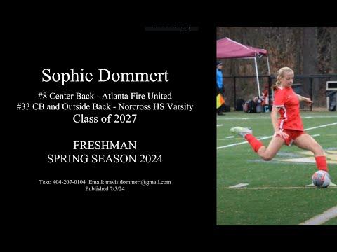 Video of Sophie Dommert - Center Back - 9th Grade (Spring)