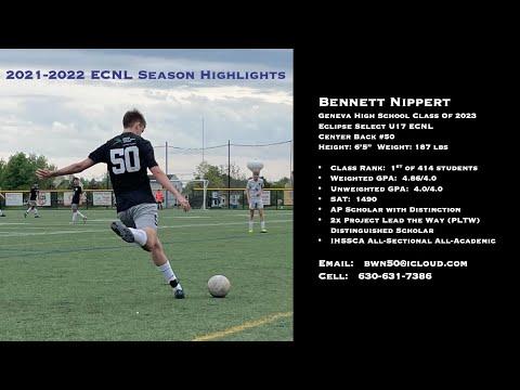 Video of Bennett Nippert 2021-2022 ECNL Eclipse Select U17 Season Highlights