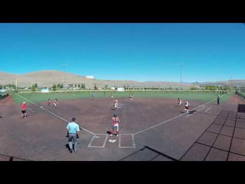 Video of Faith Jimenez throws out runner at home plate