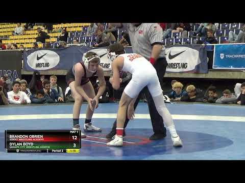 Video of 2019 Folkstyle Nationals Finals Jr16U - Junior 100 Dylan Boyd Granite City Wrestling Associa Vs Brandon OBrien Sebolt Wrestling Academy