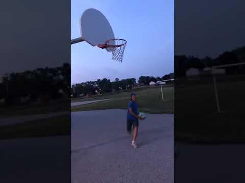 Video of dunking on a 9 foot at age 14