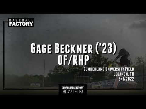 Video of Gage Beckner - Baseball Factory Evaluation 5/1/2022