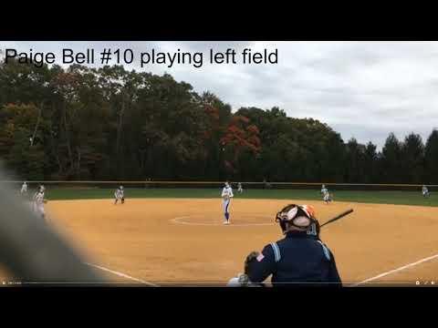 Video of Paige Bell #10 Class of 2022 playing 2nd and LF