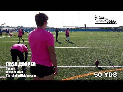 Video of Cash Cooper at Chris Sailer kicking camp Dallas Oct 30 2022