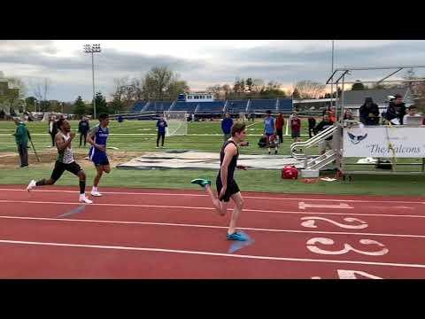 Video of 4/29/19, 100m 1st place finish, Fairfield CT