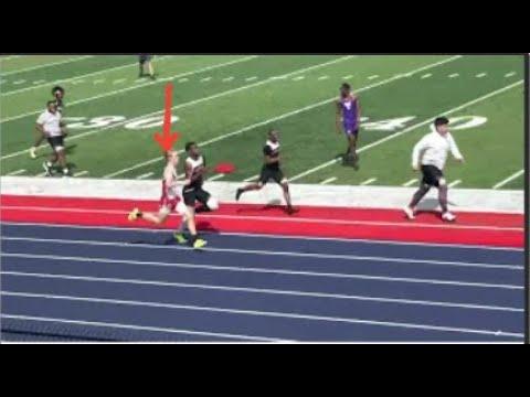 Video of Sean Heetland - 4x400 - Winner - White and Blue Shirt Red Shorts