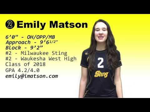 Video of Emily Matson- 6'0"- OH-MB-OPP- Class of 2018