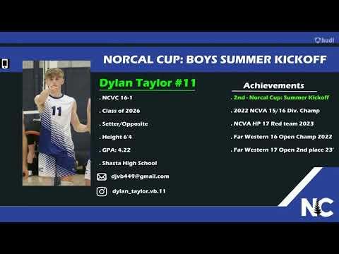 Video of Dylan Taylor - NCVC 16-1 -  NorCal Cup Highlights - Setter/Opposite