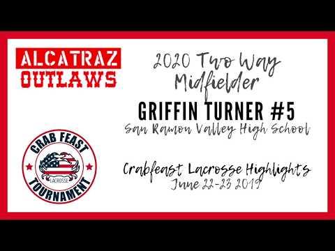 Video of Griffin Turner 2020 Two Way Midfielder #5 Crabfeast 2019 Lacrosse Highlights