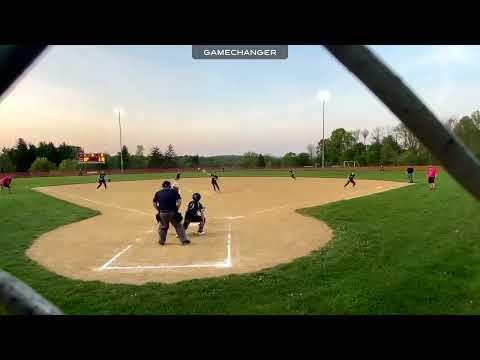 Video of Defense: Jillian at SS fields a bouncer up the middle for the out