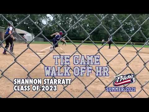 Video of Shannon Starratt tied game /dramatic  walk off 2 RUN HOMERUN WIN summer 2021-USSSA  ADK PRIDE TEAM