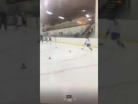 Video of Kiera warming up before private lesson with Alex Rauter of ECHL Rapid City Rush