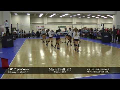 Video of Meris Ewell #16 - 6’1” Middle Blocker/OPP: 2017 Triple Crown