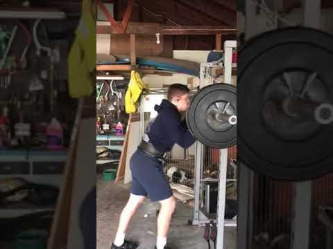 Video of Winter workout in garage: push press 225x3