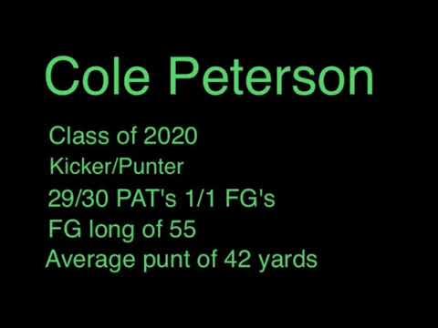 Video of Cole Peterson 2020: FG's and Punt