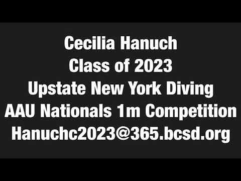 Video of Cecilia Hanuch. Class of 2023. AAU Nationals 1 meter Finalist- 10th place (7/22)