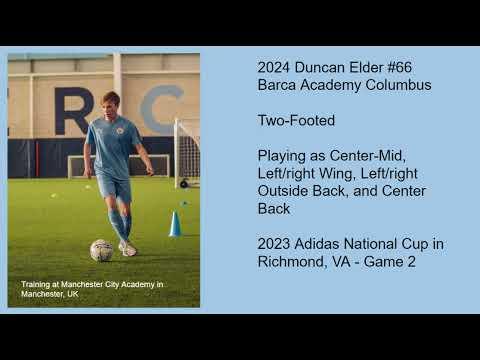 Video of 2024 Duncan Elder #66 CM,Outside Back, Wing 2023 Adidas National Cup