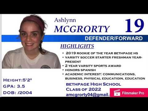 Video of Ashlynn McGrorty 2020 Fall Highlights EMSC ECNL RL 04