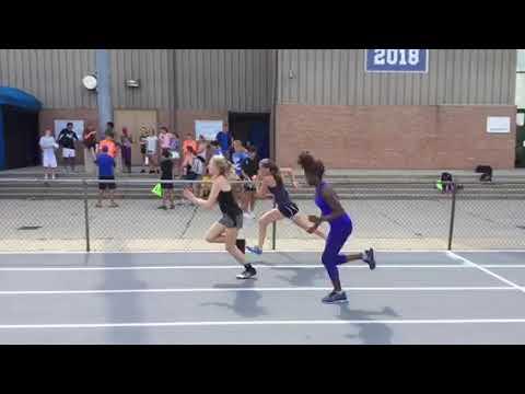 Video of Hurdle Practice at Hillsdale College Nike Camp. Leading in lane 7.