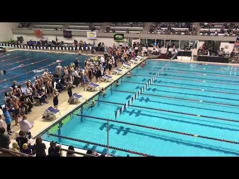 Video of Heidi 100 breast, 2019 NWAG, lane 4 from bottom, black suit, white cap