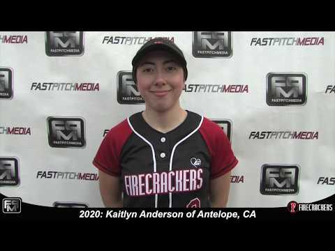 Video of 2020 Kaitlyn Anderson Second Base and Outfield Softball Skills Video - Firecrackers Leles