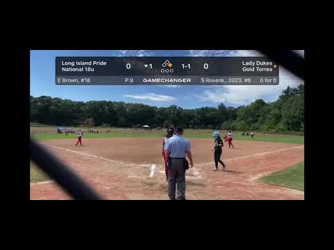 Video of Lauren D'Orazio 2024 Catcher NE Finest CS vs Lady Dukes