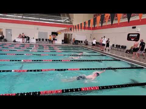 Video of October 10, 2021 Cael Long 200 back Lane 5 1st Place USA AM First Splash Bethel Park Pa