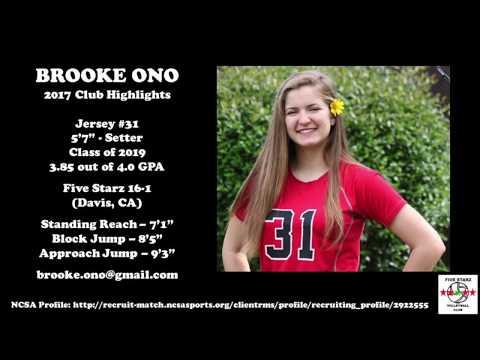 Video of Brooke Ono #31 - 2017 Five Starz 16-1 Highlights