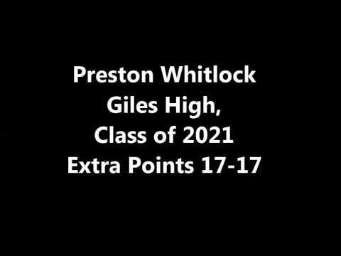 Video of Preston Whitlock Junior Season Place Kicking