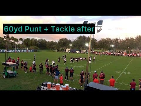 Video of 60yd Punt + Tackle Downfield