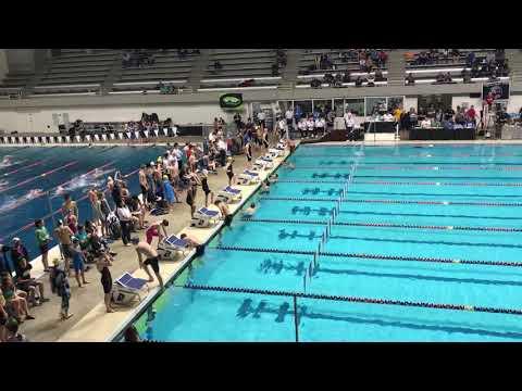 Video of Heidi 100 fly 2019 NWAG, Black suit, white cap, lane 4 from bottom