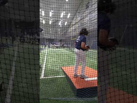 Video of Marcus Wolfe pitching at The University of Michigan baseball camp