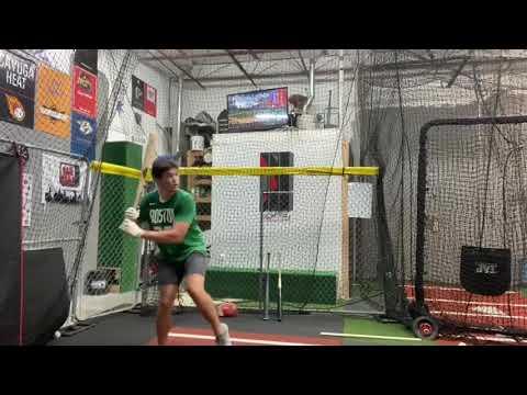 Video of BP max exit velo with wood 100mph