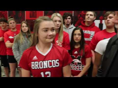 Video of Firecrackers 2021 Courtney Bernhard TV CLIP "Clay County Female Athlete of the Month" Dec 2019 MHS