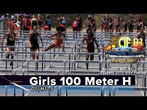 Video of 2022 TF - CIF-ss Prelims (D1) -  100 Hurdles (Girls, 5 Heats)