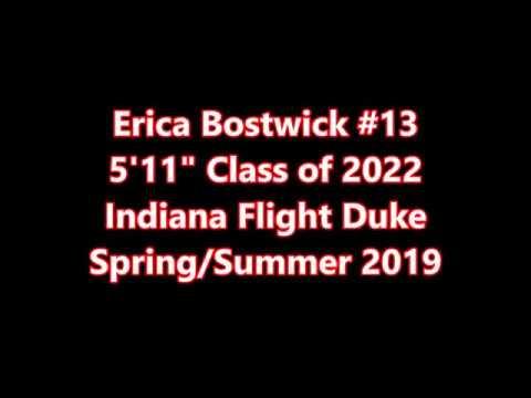 Video of Erica Bostwick #13 Class of 2022 Indiana Flight Duke Spring Summer 2019