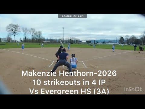 Video of 10 Strikeout highlights vs Evergreen HS, 03/19/24