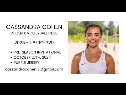 Video of Cassandra Cohen - 2025 Libero/DS: Preseason Invitational Tournament 2024