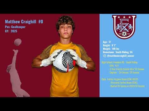 Video of Matthew Craighill's September ECNL Highlights